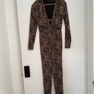 bebe Animal Print Jumpsuit